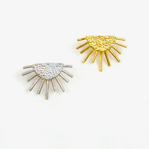 Sun Ray Post Earring Silver