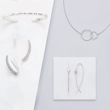 Load image into Gallery viewer, 16&quot; + 2&quot; Rhodium Plated Circle Link Necklace