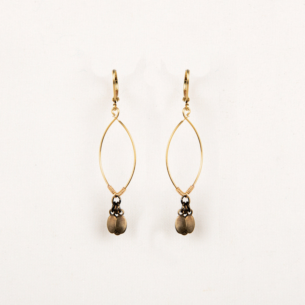 Dangle Oval Earring Bronze