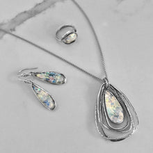 Load image into Gallery viewer, Ancient Roman Glass Two Part Pear Drop Pendant Necklace