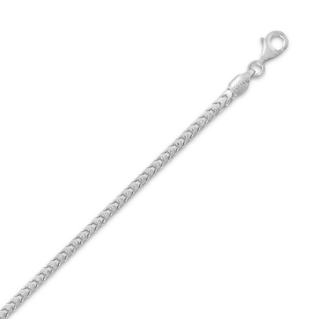Rhodium Plated Franco Chain Necklace (2.4mm)