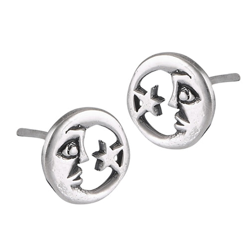 Moon and Star Stud Earring