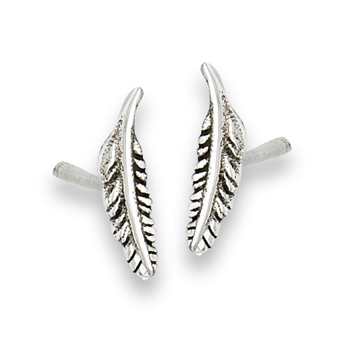 Tiny Feather Stud Earring