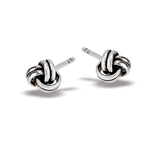 Oxidized Knot Stud Earring