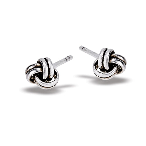 Oxidized Knot Stud Earring