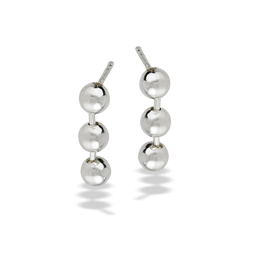 Triple Ball Dangle Stud Earring