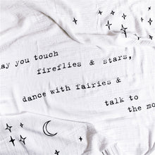 Load image into Gallery viewer, Organic Cotton Swaddle Blanket- May you Touch Fireflies