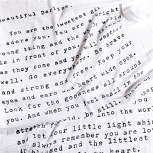 Load image into Gallery viewer, Organic Cotton Swaddle Blanket- Letter to Sophie