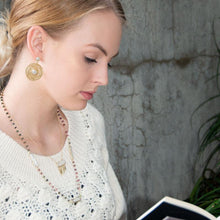 Load image into Gallery viewer, 24&quot; 14 Karat Gold Plated Tourmaline and Cultured Freshwater Pearl Necklace