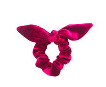 Load image into Gallery viewer, Velvet Scrunchie With a Bow - Cranberry