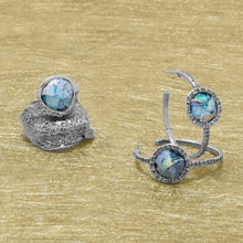 Load image into Gallery viewer, Oxidized Roman Glass Organic Crumple Effect Ring