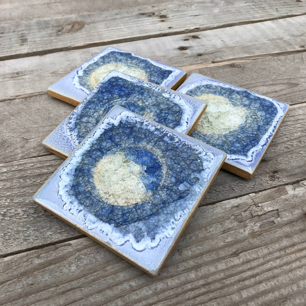 Geode Crackle Coaster - Periwinkle