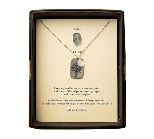 Love my Mother as Trees and Sunshine Necklace