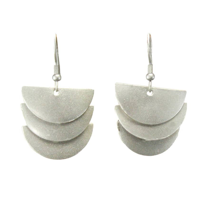 Cascading Moons Earrings -Silver