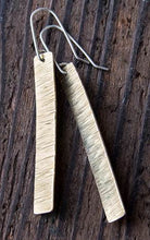 Load image into Gallery viewer, Long Brass Bar Earrings